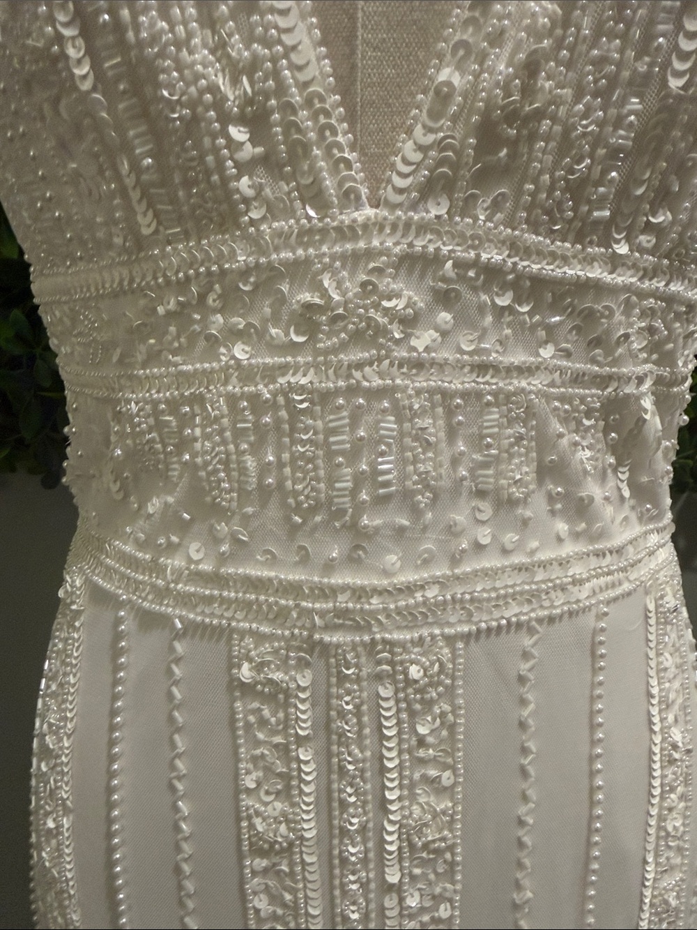 NWT- Stunning Vow White Beaded Sequin Maxi Dress - Picture 5 of 16